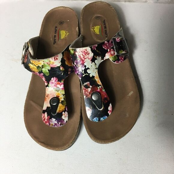 Aloha Island slip on flower prints sandals size 12 - Picture 1 of 9